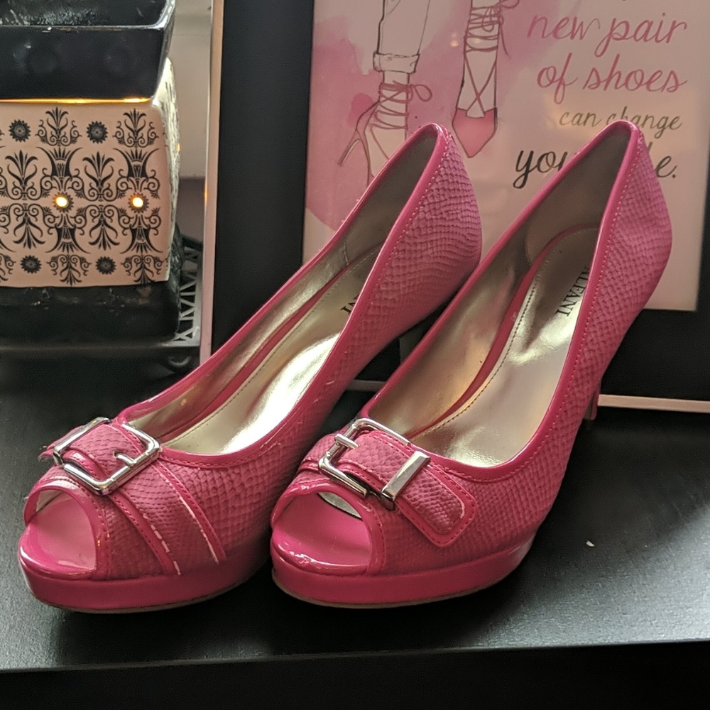 Pink alfini high heels size 7